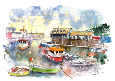 Peinture intitulée "Mevagissey 04" par Miki De Goodaboom, Œuvre d'art originale, Gouache