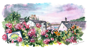 Schilderij getiteld "Cemaes Bay 02" door Miki De Goodaboom, Origineel Kunstwerk, Aquarel