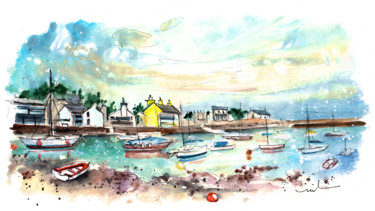 Schilderij getiteld "Cemaes Bay 12" door Miki De Goodaboom, Origineel Kunstwerk, Aquarel