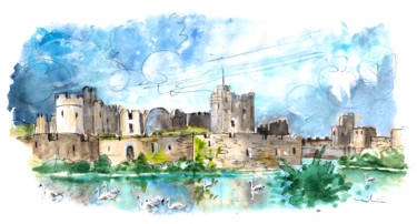 Painting titled "Caerphilly 02" by Miki De Goodaboom, Original Artwork, Watercolor