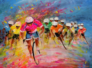 Картина под названием "Le Tour En Rose" - Miki De Goodaboom, Подлинное произведение искусства, Акрил
