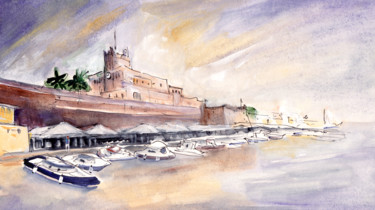 Painting titled "Citadel Of Minorca…" by Miki De Goodaboom, Original Artwork, Gouache