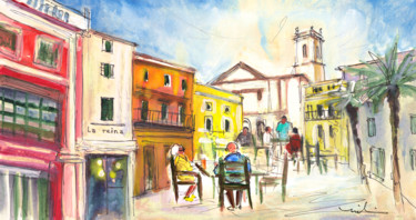 Malerei mit dem Titel "Citadel Of Minorca…" von Miki De Goodaboom, Original-Kunstwerk, Gouache