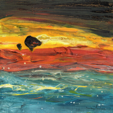 Malerei mit dem Titel "Shades Of Sunset 01" von Miki De Goodaboom, Original-Kunstwerk, Acryl