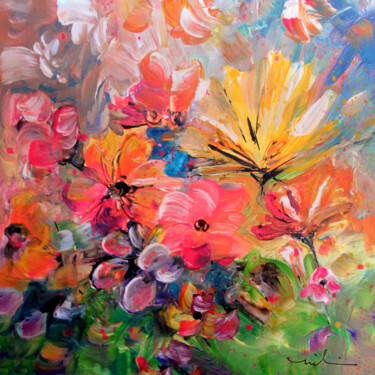 Painting titled "Explosion Of Joy 07" by Miki De Goodaboom, Original Artwork, Acrylic