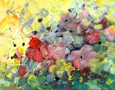Pittura intitolato "Explosion Of Joy 17" da Miki De Goodaboom, Opera d'arte originale, Acrilico Montato su Cartone