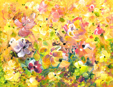 Картина под названием "Explosion Of Joy 20" - Miki De Goodaboom, Подлинное произведение искусства, Акрил Установлен на картон