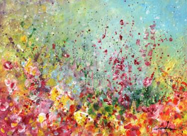 Peinture intitulée "Spring Is In The Ai…" par Miki De Goodaboom, Œuvre d'art originale, Acrylique Monté sur Carton