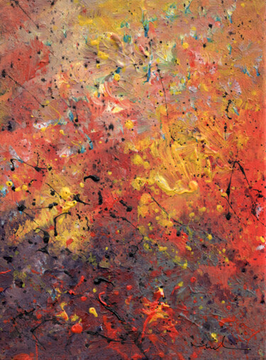 Peinture intitulée "Explosion Of Joy 36" par Miki De Goodaboom, Œuvre d'art originale, Acrylique Monté sur Carton