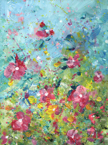 Pintura intitulada "Spring Is In The Ai…" por Miki De Goodaboom, Obras de arte originais, Acrílico Montado em Cartão