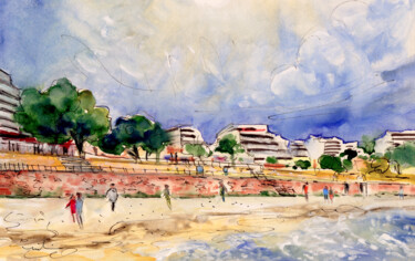 Pintura intitulada "Porto Cristo 02" por Miki De Goodaboom, Obras de arte originais, Aquarela