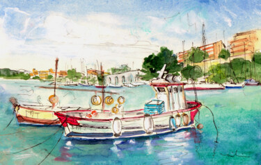 Картина под названием "Porto Cristo 03" - Miki De Goodaboom, Подлинное произведение искусства, Акварель