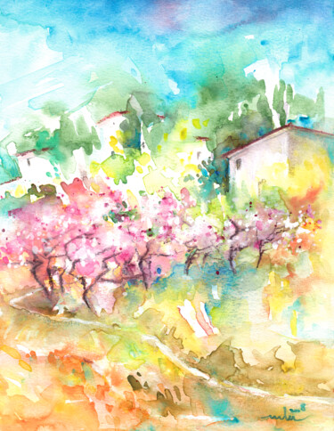 Painting titled "Early Afternoon 24…" by Miki De Goodaboom, Original Artwork, Watercolor