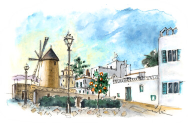 Painting titled "Palma De Mallorca W…" by Miki De Goodaboom, Original Artwork, Watercolor