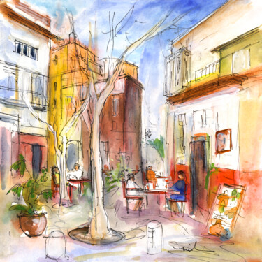 Pintura intitulada "Palma De Mallorca 02" por Miki De Goodaboom, Obras de arte originais, Aquarela