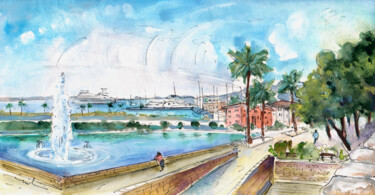Painting titled "Palma De Mallorca P…" by Miki De Goodaboom, Original Artwork, Watercolor