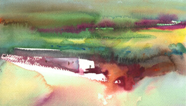 Peinture intitulée "Late Afternoon 35" par Miki De Goodaboom, Œuvre d'art originale, Aquarelle