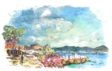 Painting titled "Ibiza Town 09" by Miki De Goodaboom, Original Artwork, Watercolor