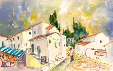 On The Way Up To Frigiliana Malarstwo zatytułowany „On The Way Up To Fr…” autorstwa Miki De Goodaboom, Oryginalna praca, Akwarela