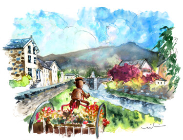 Painting titled "Beddgelert in Snowd…" by Miki De Goodaboom, Original Artwork, Watercolor