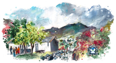 Malerei mit dem Titel "Snowdonia 02" von Miki De Goodaboom, Original-Kunstwerk, Aquarell