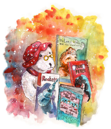 Malerei mit dem Titel "Teddy Bear In Great…" von Miki De Goodaboom, Original-Kunstwerk, Aquarell