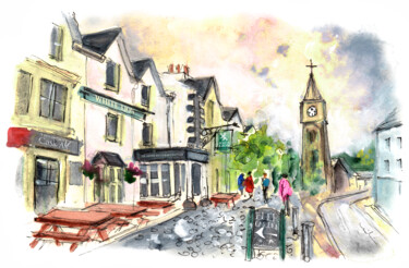 Painting titled "Machynlleth 01" by Miki De Goodaboom, Original Artwork, Watercolor
