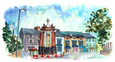 Painting titled "Machynlleth 02" by Miki De Goodaboom, Original Artwork, Watercolor