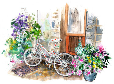 Schilderij getiteld "The Tour De Yorkshi…" door Miki De Goodaboom, Origineel Kunstwerk, Aquarel