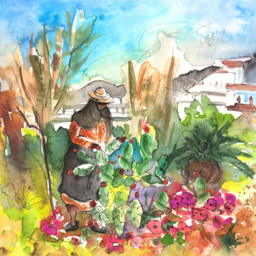 Картина под названием "Valle De San Lorenzo" - Miki De Goodaboom, Подлинное произведение искусства, Акварель