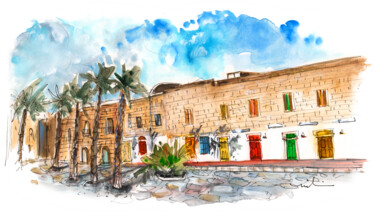 Painting titled "Marsaxlokk 08" by Miki De Goodaboom, Original Artwork, Watercolor