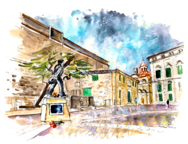 Peinture intitulée "Valletta 02" par Miki De Goodaboom, Œuvre d'art originale, Aquarelle