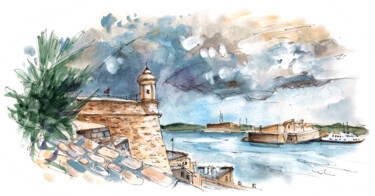 Peinture intitulée "Valletta 03" par Miki De Goodaboom, Œuvre d'art originale, Aquarelle