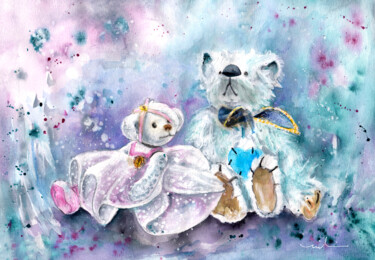 Painting titled "The Little Ballerin…" by Miki De Goodaboom, Original Artwork, Watercolor