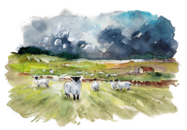 Painting titled "The North Yorkshire…" by Miki De Goodaboom, Original Artwork, Watercolor