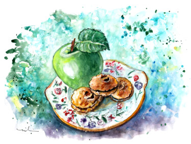 Malerei mit dem Titel "Wilfra Cakes" von Miki De Goodaboom, Original-Kunstwerk, Aquarell