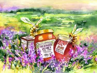 Malarstwo zatytułowany „Honey From North Yo…” autorstwa Miki De Goodaboom, Oryginalna praca, Akwarela