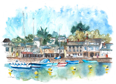 Painting titled "Padstow 01" by Miki De Goodaboom, Original Artwork, Watercolor