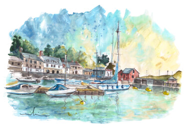 Painting titled "Padstow 04" by Miki De Goodaboom, Original Artwork, Watercolor