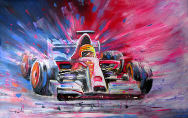 Malerei mit dem Titel "Formula 1 01" von Miki De Goodaboom, Original-Kunstwerk, Acryl