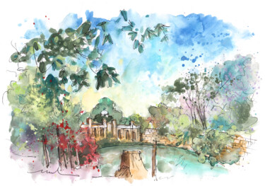 Peinture intitulée "Villa Pamphili Park…" par Miki De Goodaboom, Œuvre d'art originale, Aquarelle