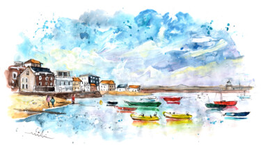 Malerei mit dem Titel "St Ives 02" von Miki De Goodaboom, Original-Kunstwerk, Aquarell