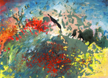Pittura intitolato "Fall Is In The Air…" da Miki De Goodaboom, Opera d'arte originale, Acrilico