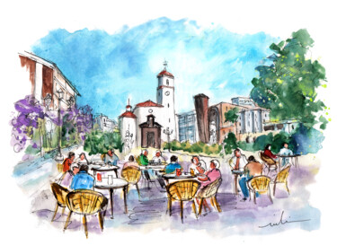 Painting titled "Fuengirola Town 04" by Miki De Goodaboom, Original Artwork, Watercolor