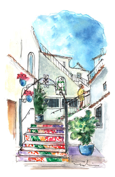 Painting titled "Mijas 07" by Miki De Goodaboom, Original Artwork, Watercolor