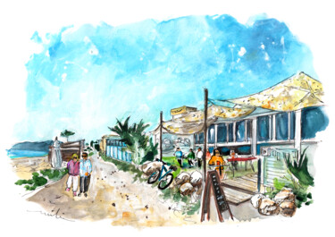Pintura intitulada "Playa De Los Rubios…" por Miki De Goodaboom, Obras de arte originais, Aquarela