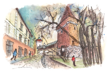 "Krakow Beautiful Co…" başlıklı Tablo Miki De Goodaboom tarafından, Orijinal sanat, Suluboya