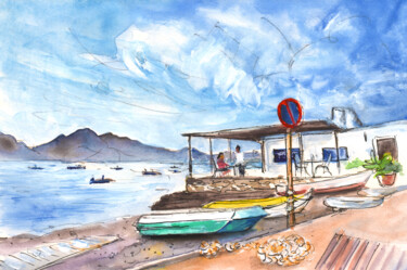 Peinture intitulée "La Isleta Del Moro…" par Miki De Goodaboom, Œuvre d'art originale, Aquarelle
