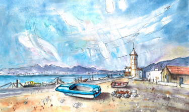 Pittura intitolato "Playa Las Salinas 02" da Miki De Goodaboom, Opera d'arte originale, Acquarello