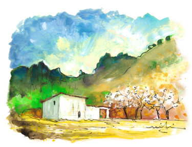 Painting titled "Castilla La Mancha…" by Miki De Goodaboom, Original Artwork, Watercolor